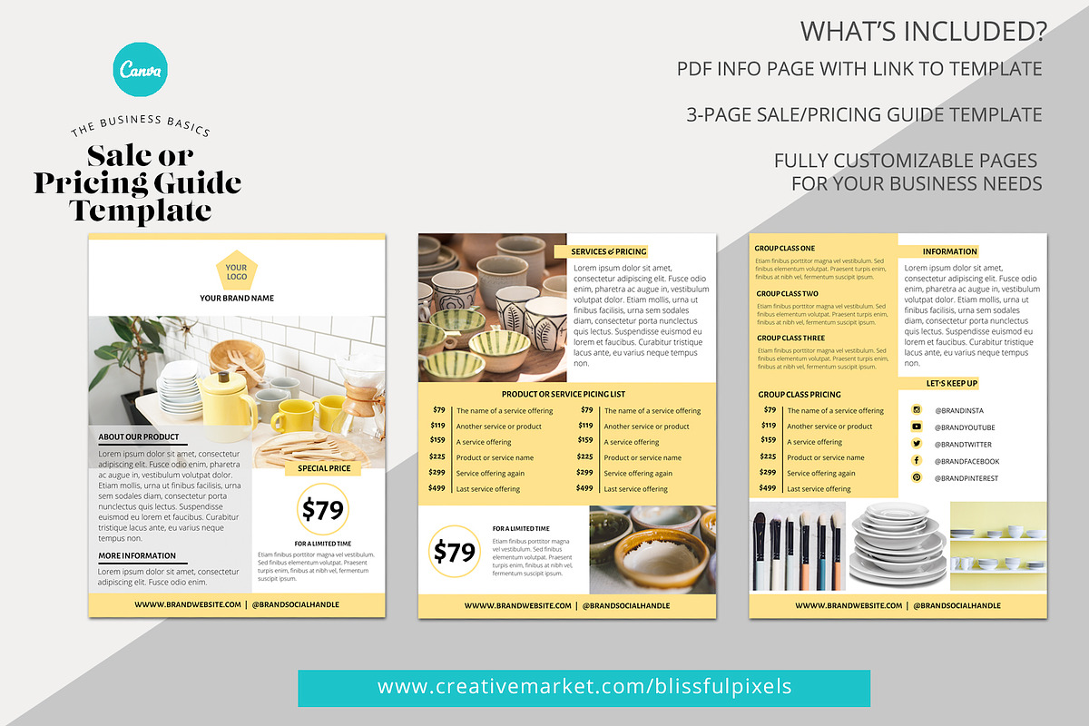 Pricing Guide or Sale Template, a Marketing Template by Blissful Pixels (Photo 2 of 2)