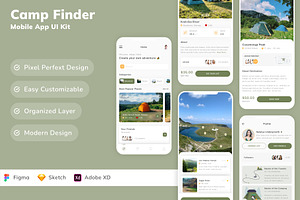 Camp Finder Mobile App UI Kit