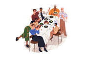 Friends gathering at dinner table, a Person Illustration by Good Studio (Thumbnail 9 of 14)