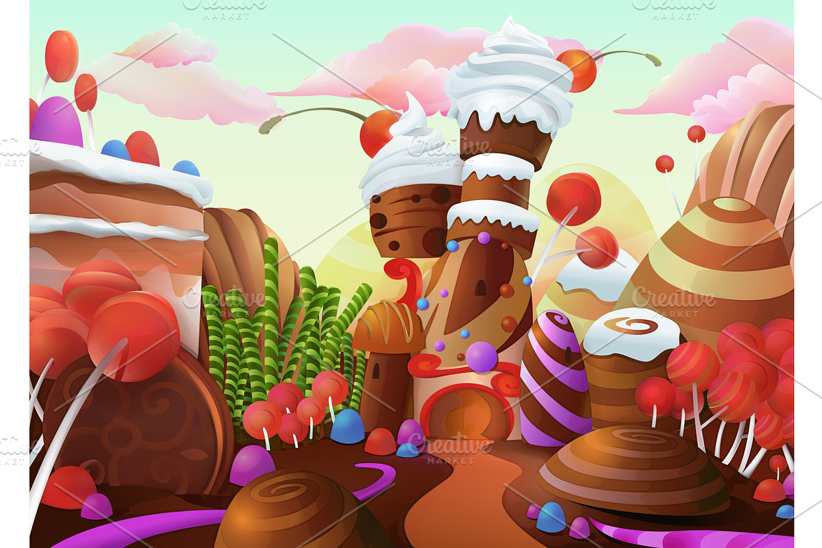 Sweets, vector background, a Texture Graphic by Allevinatis Studio