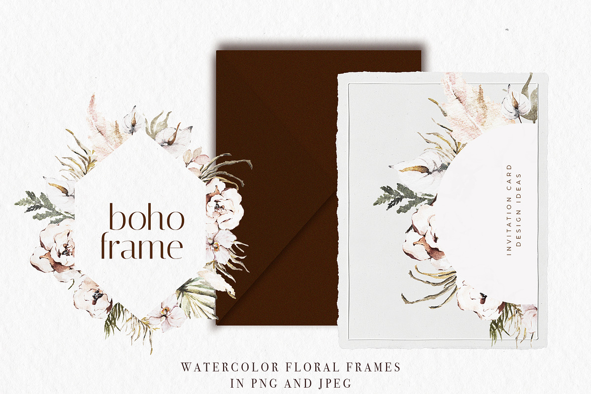 Fall Watercolor Floral BOHO Wedding, a Texture Illustration by WalaPalette (Photo 5 of 6)