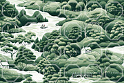 JADE CHINOISERIE. Toile de Jouy, a Pattern Graphic by RefinedFantasyStudio (Thumbnail 4 of 9)
