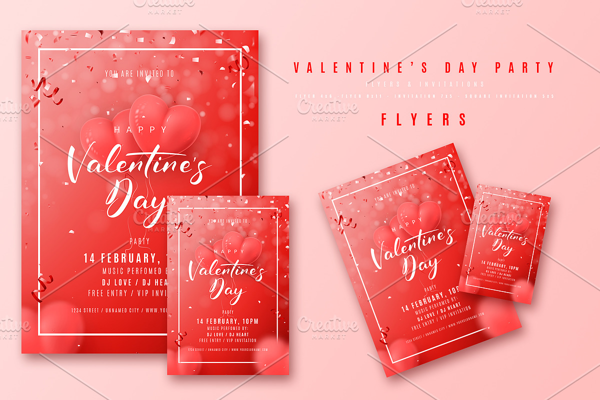 Valentine's Day Party Package, a Poster Template by Andrey Yaroslavtsev (Photo 5 of 6)