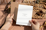 Card Mockup 5x7 In Hand 8e fall2, an Advertising Mockup by PawMockups (Thumbnail 2 of 11)