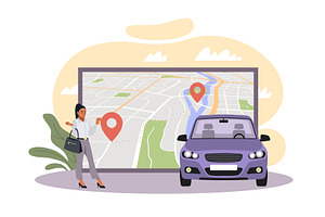 Choosing car route. Options for, a Transportation Illustration by YummyBuum