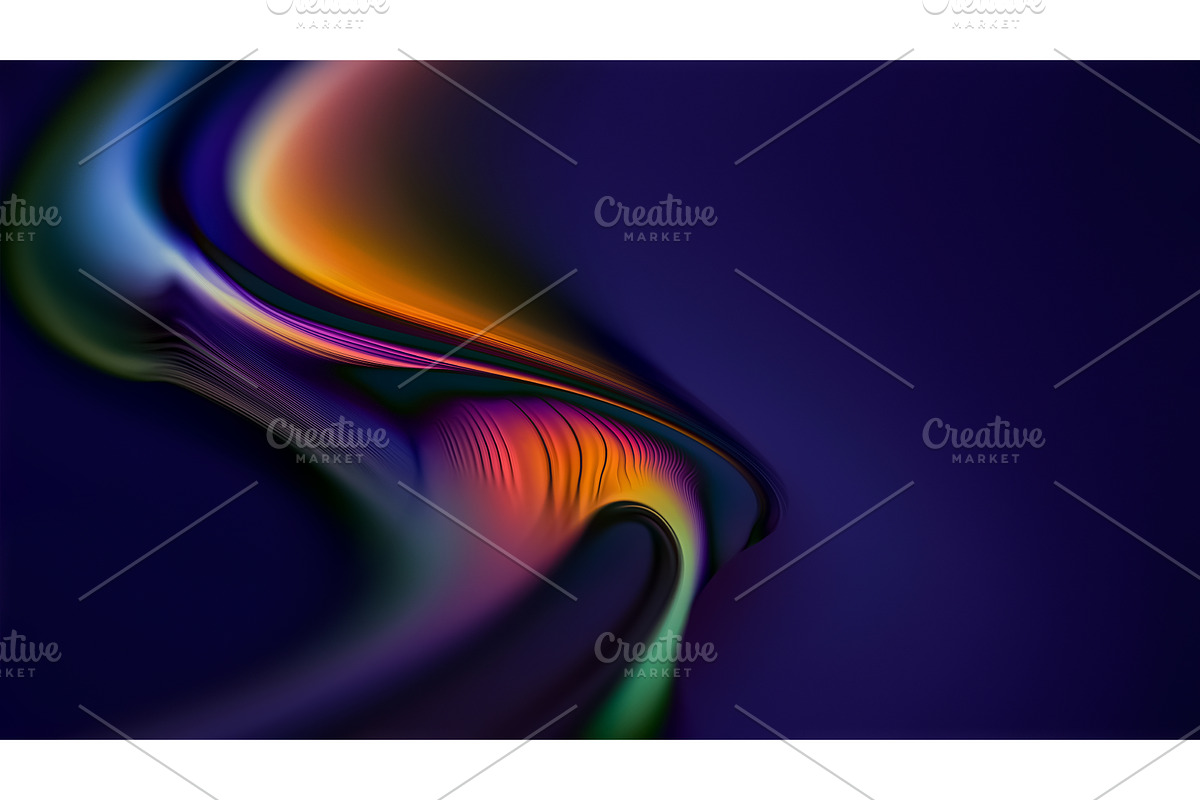 Colorful Abstract Waves Create a, an Illustration by BazziBa♥