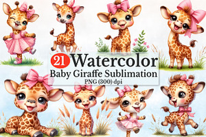 Adorable Baby Giraffe with Pin, a Seasonal Illustration by Rose Art