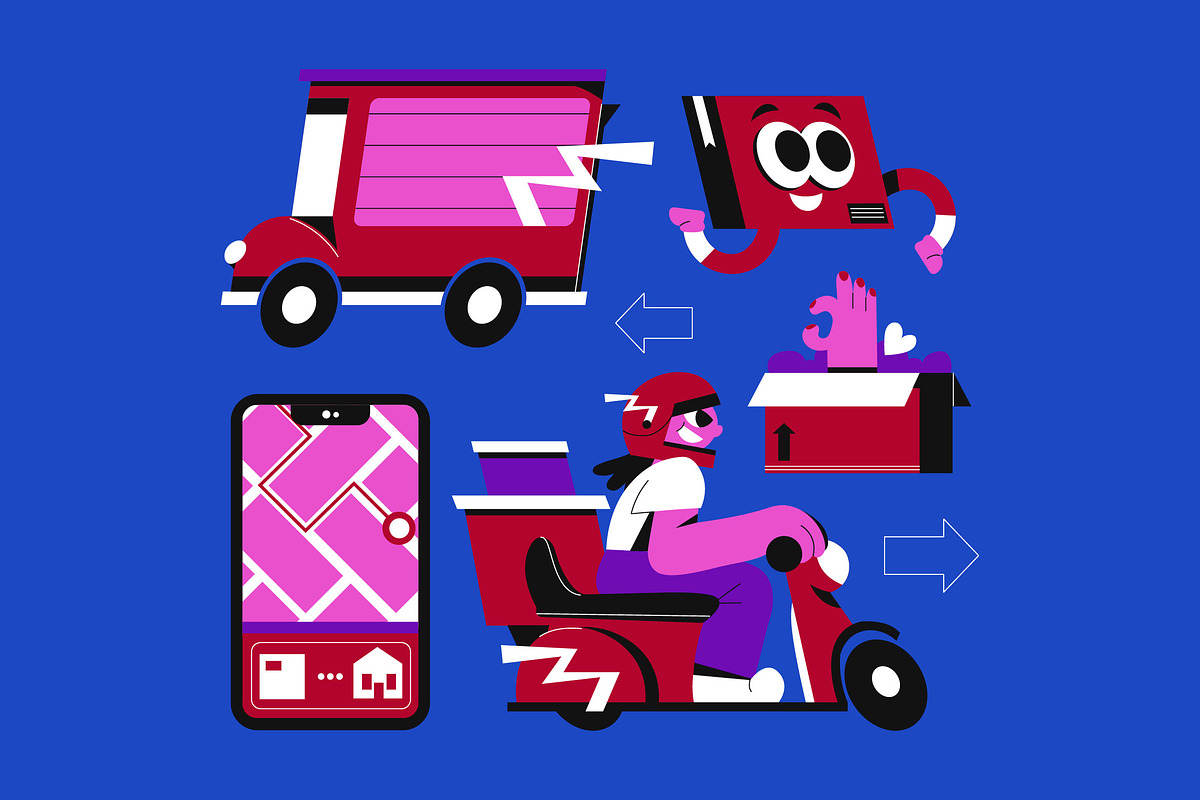 Delivery Asset Illustration, an Object Illustration by graphicook