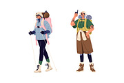 Hikers, tourists with backpacks set, a Person Illustration by PaperTrident (Thumbnail 3 of 5)
