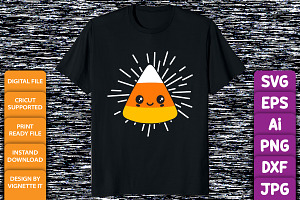 Cute Kawaii Halloween Candy Corn SVG