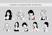Modern Women Beauty Line Art, a Person Illustration by NOMO DESIGN (Thumbnail 2 of 2)