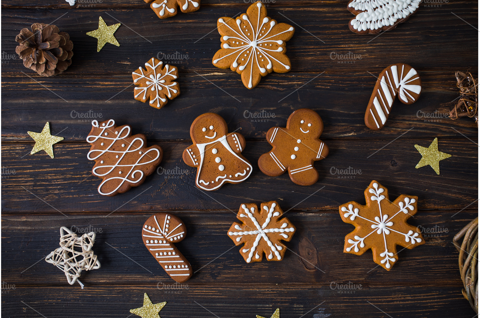 Christmas cookies of various shapes, a Holiday Photo by oksix