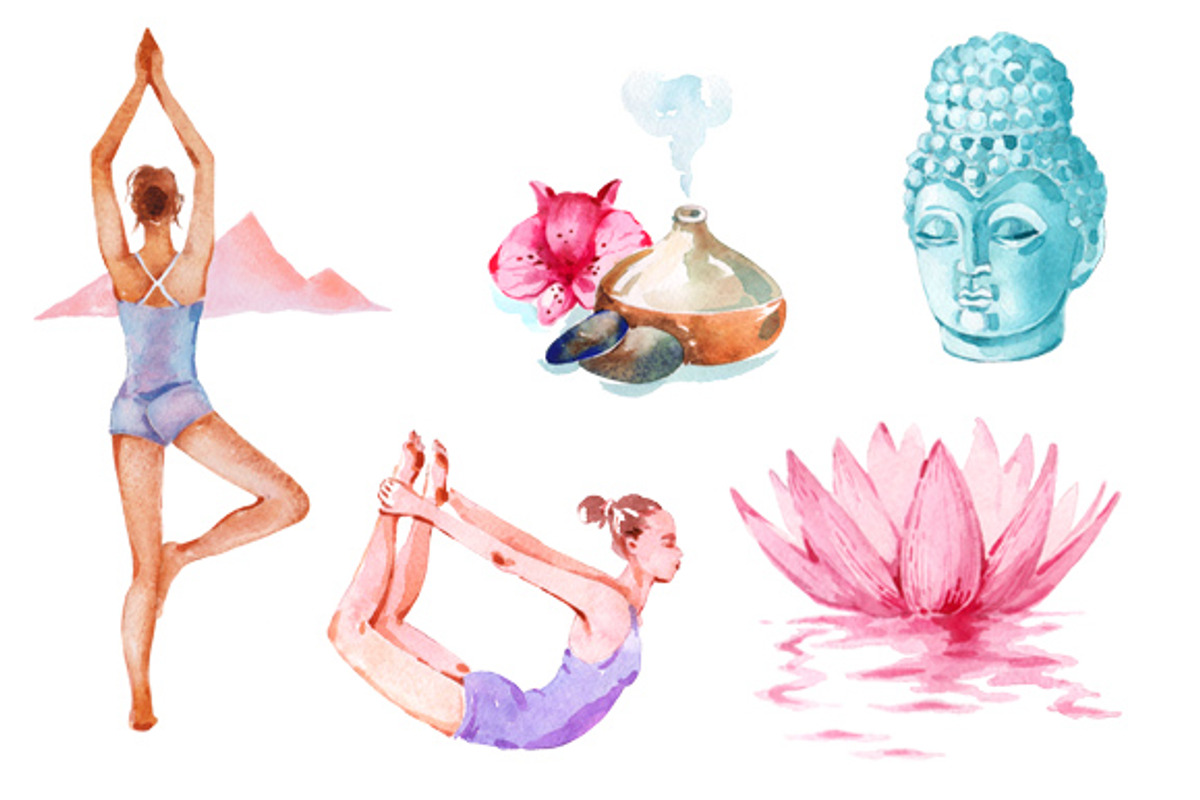 Harmony watercolor clipart set, an Illustration by masha gross (Photo 1 of 4)