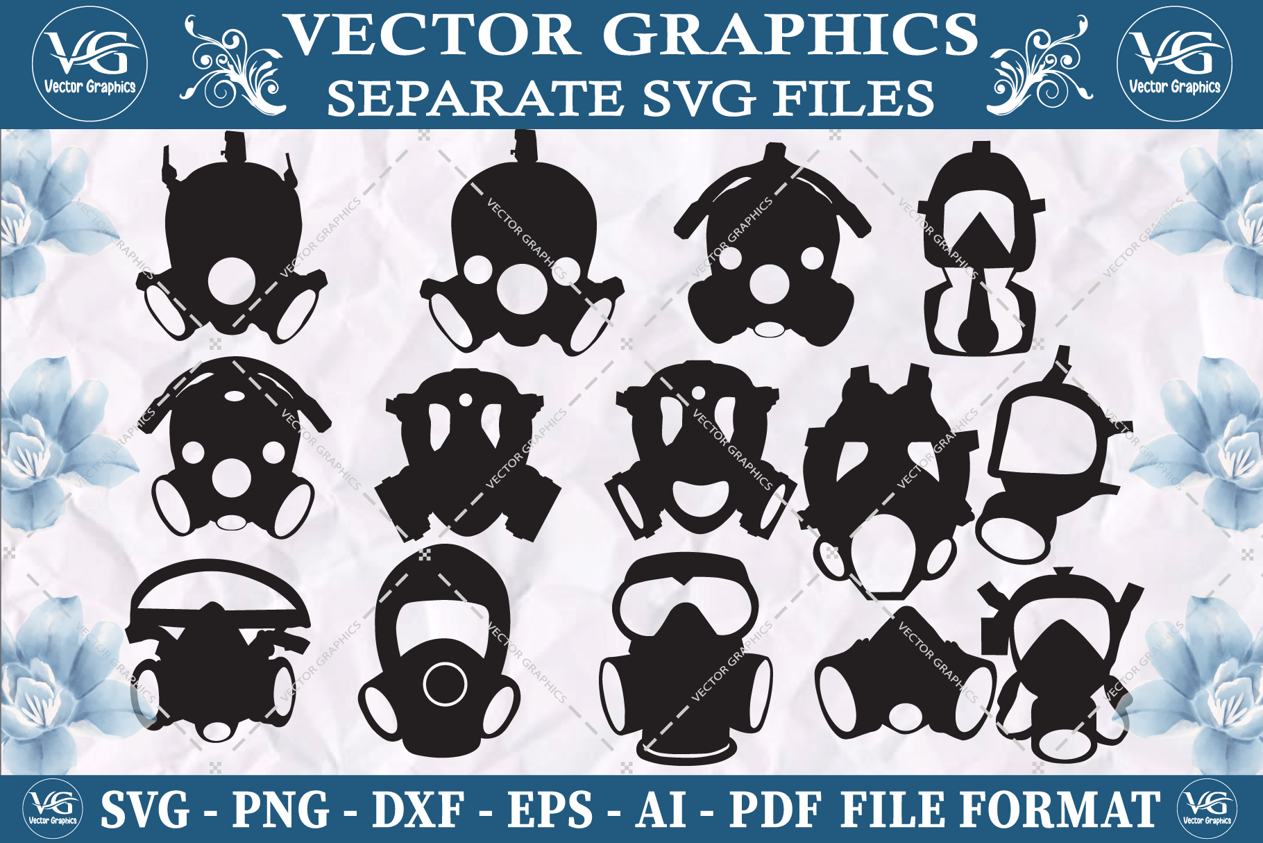 Respirator Mask SVG vector design bundle