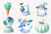 Pastel Mint Halloween Clipart, an Illustration by CreationArt (Thumbnail 3 of 5)