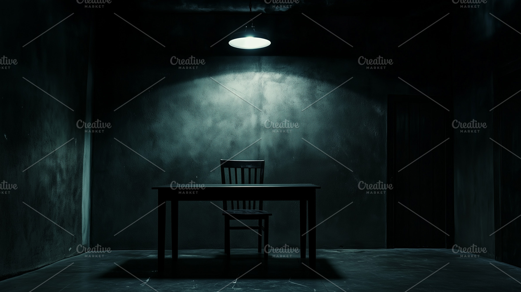 Empty interrogation room with chair, an Architecture Photo by MistyDay