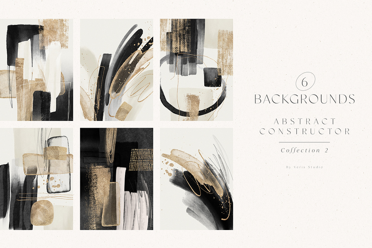 Abstract Black Gold Watercolor Shape, a Texture Graphic by Veris Studio (Photo 9 of 16)