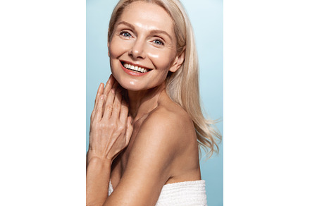 Happy middle aged woman with healthy