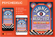 Psychedelic Music Festival Flyer Set, a Flyer Template by Annora Studio (Thumbnail 1 of 6)