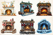 Christmas Fireplace Clipart, an Illustration by Rose Art (Thumbnail 3 of 4)