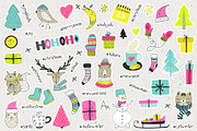 Merry & Bright Xmas - holiday set, an Animal Illustration by Bosotochka♥Art (Thumbnail 8 of 10)
