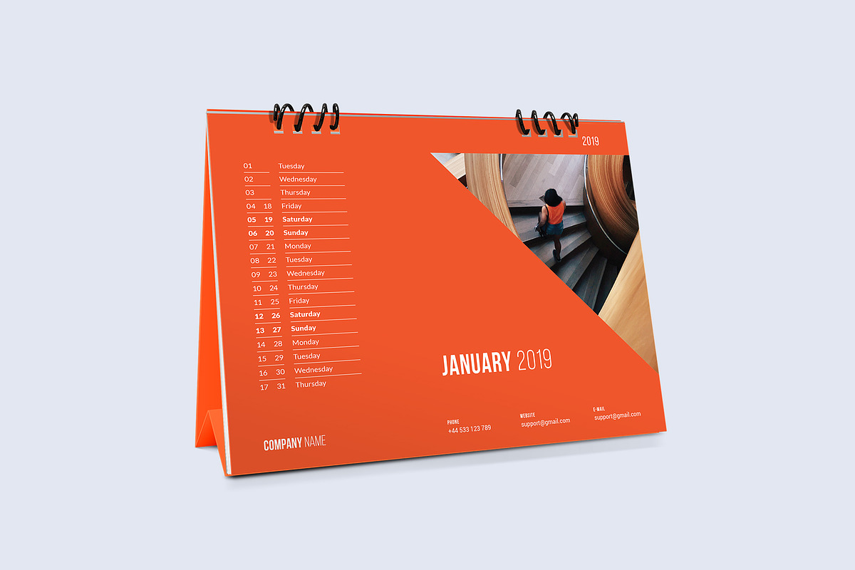 Desk Calendar for 2019, a Stationery Template by Vepix (Photo 2 of 11)