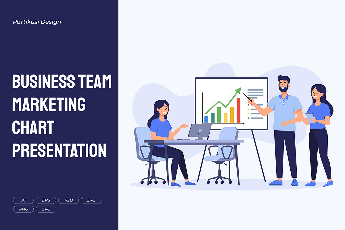 Business Team Marketing Chart, a Work Illustration by Partikusi Design (Photo 1 of 3)