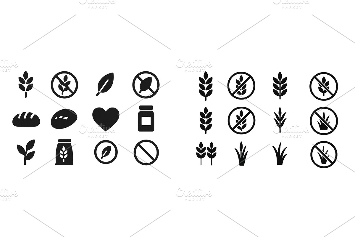 Symbols representing food allergies, a Food Illustration by ZinetroN