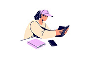 People study at desk set, an Education Illustration by PaperTrident (Thumbnail 9 of 19)