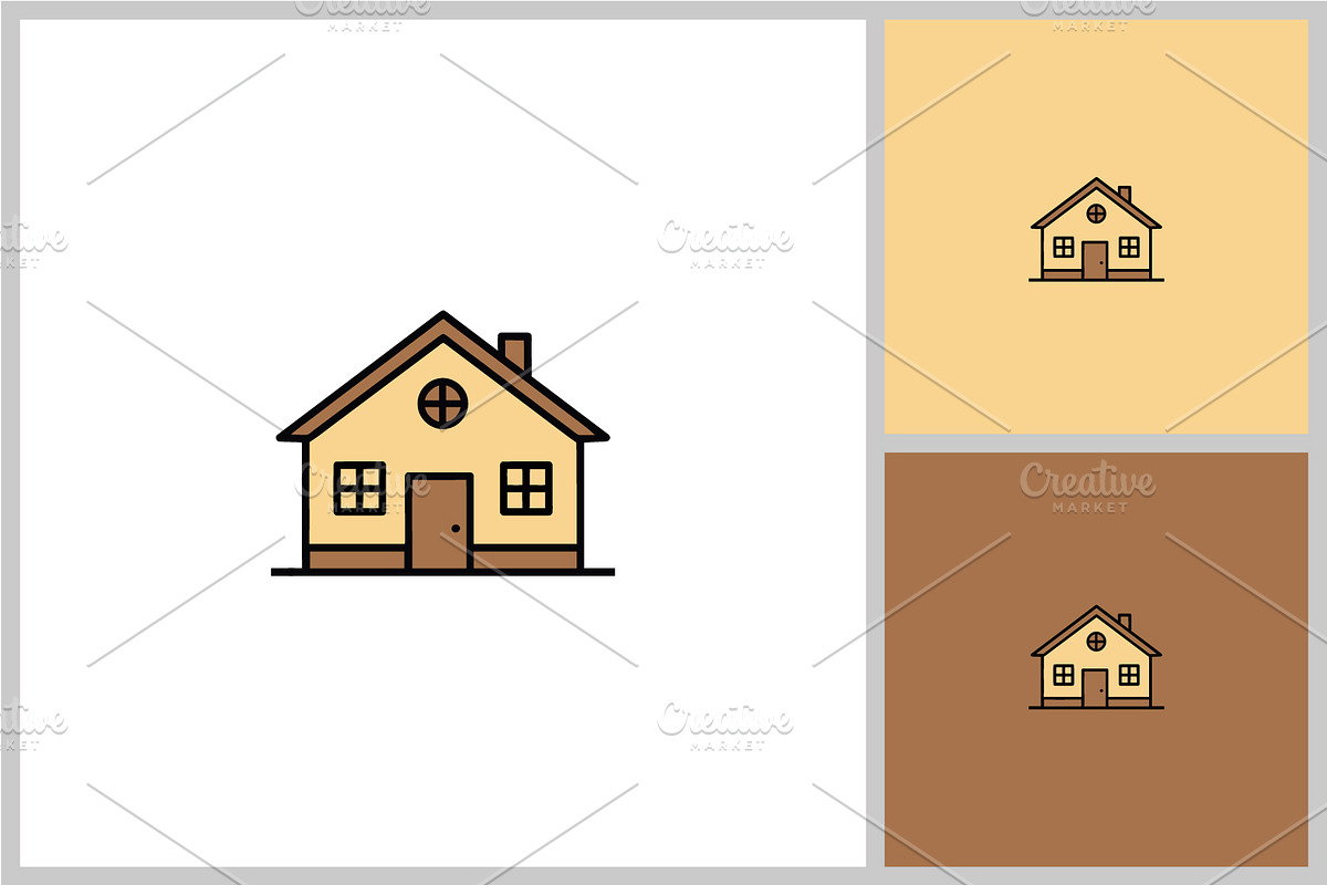Flat Vector House Icon, a Solid Icon by quadrazo