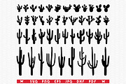 SVG Cacti, Black Silhouettes, an Object Graphic by DesignStudioRM (Thumbnail 1 of 3)