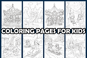 Snow Playground Delight Coloring, an Animal Illustration by maggiesar (Thumbnail 3 of 4)