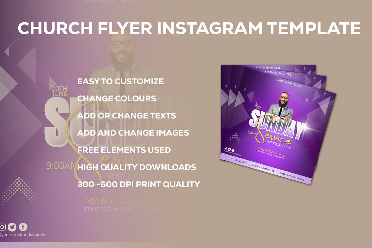 Church Flyer Canva Template, a Social Media Template by Sipi_Graphics (Photo 2 of 3)