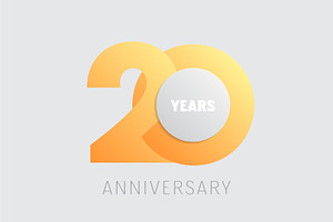 20 Years Anniversary Vector Icon