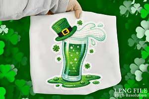 St. Patrick's Day Green Beer Splash, an Illustration by Canvas Craft