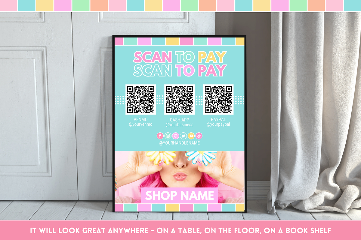 Scan To Pay Sign Template, a Poster Template by SunshineStudioBoutique (Photo 10 of 10)
