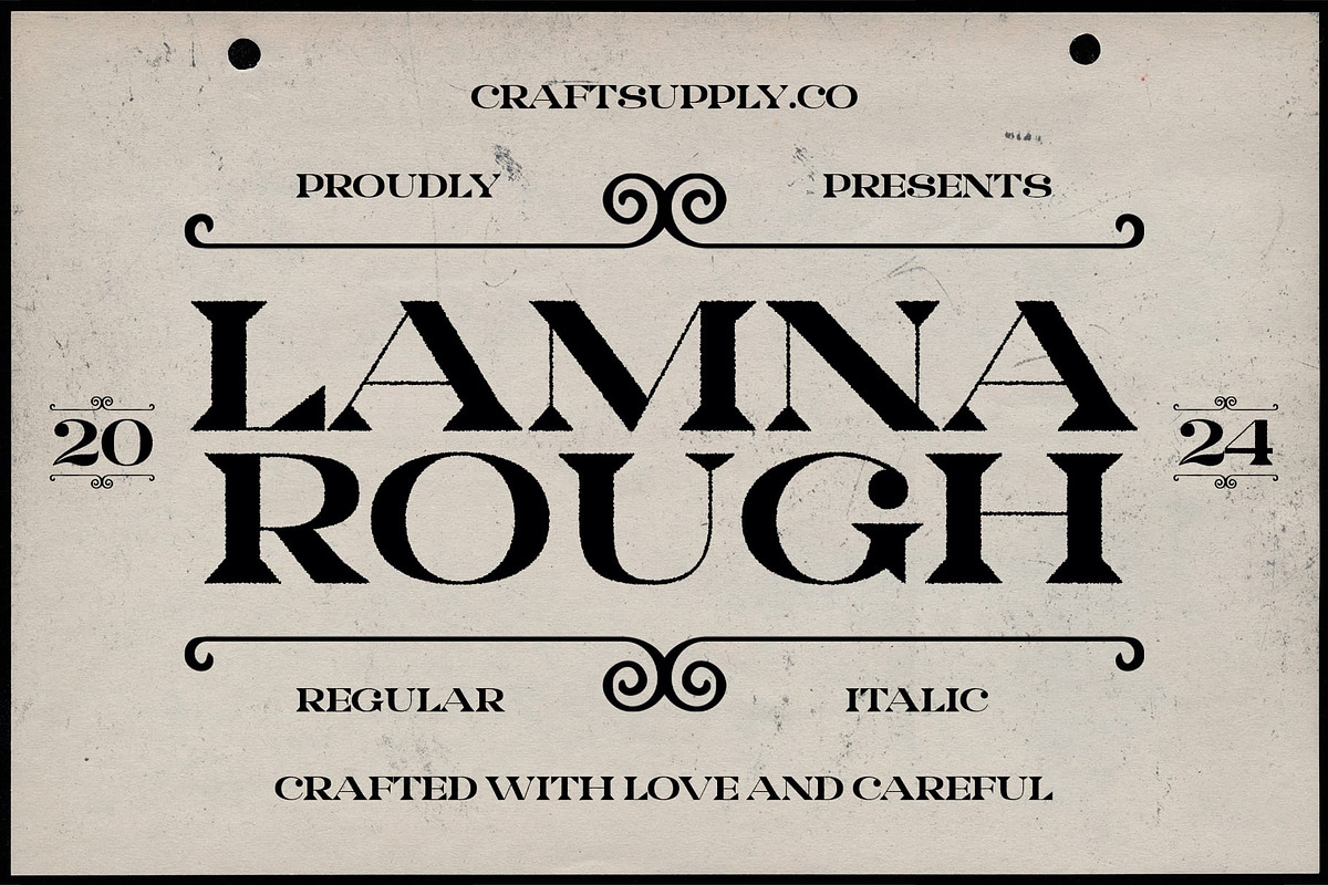 Lamna Rough, a Serif Font by Craft Supply Co. (Photo 1 of 8)