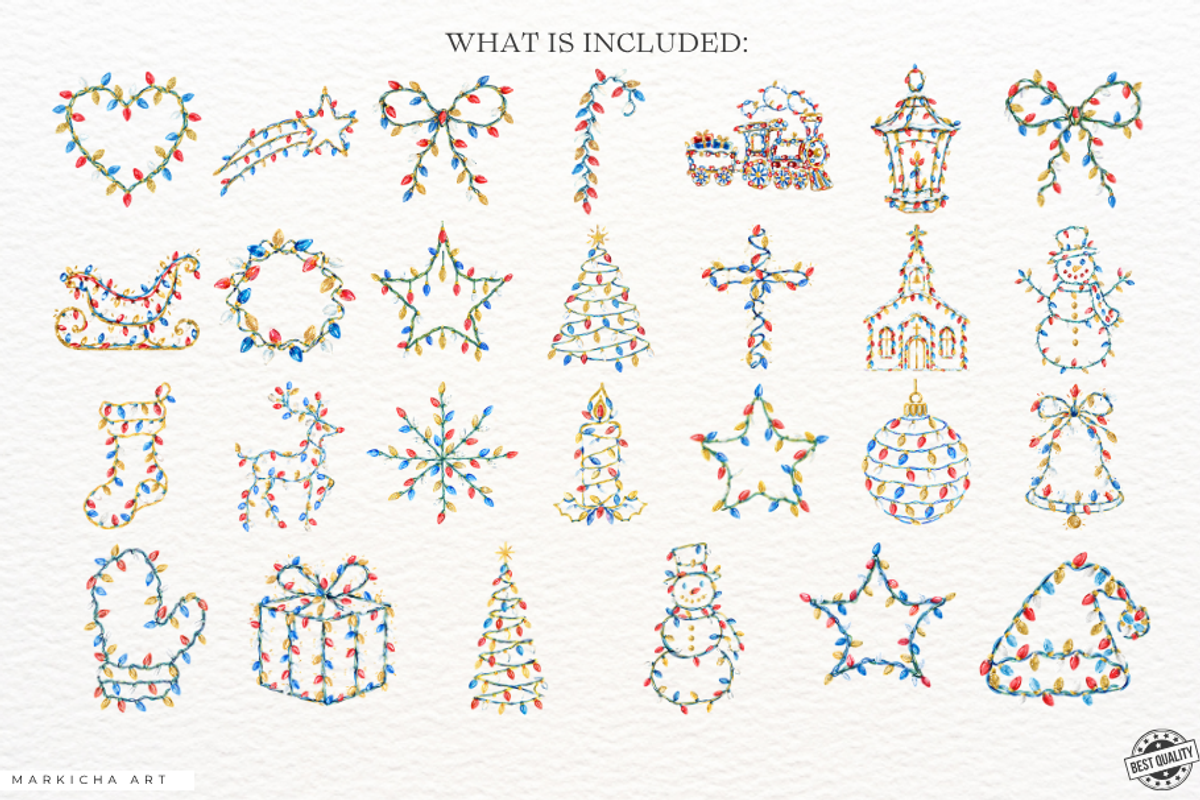 Christmas Lights PNG, a Seasonal Illustration by Markicha Art (Photo 4 of 6)