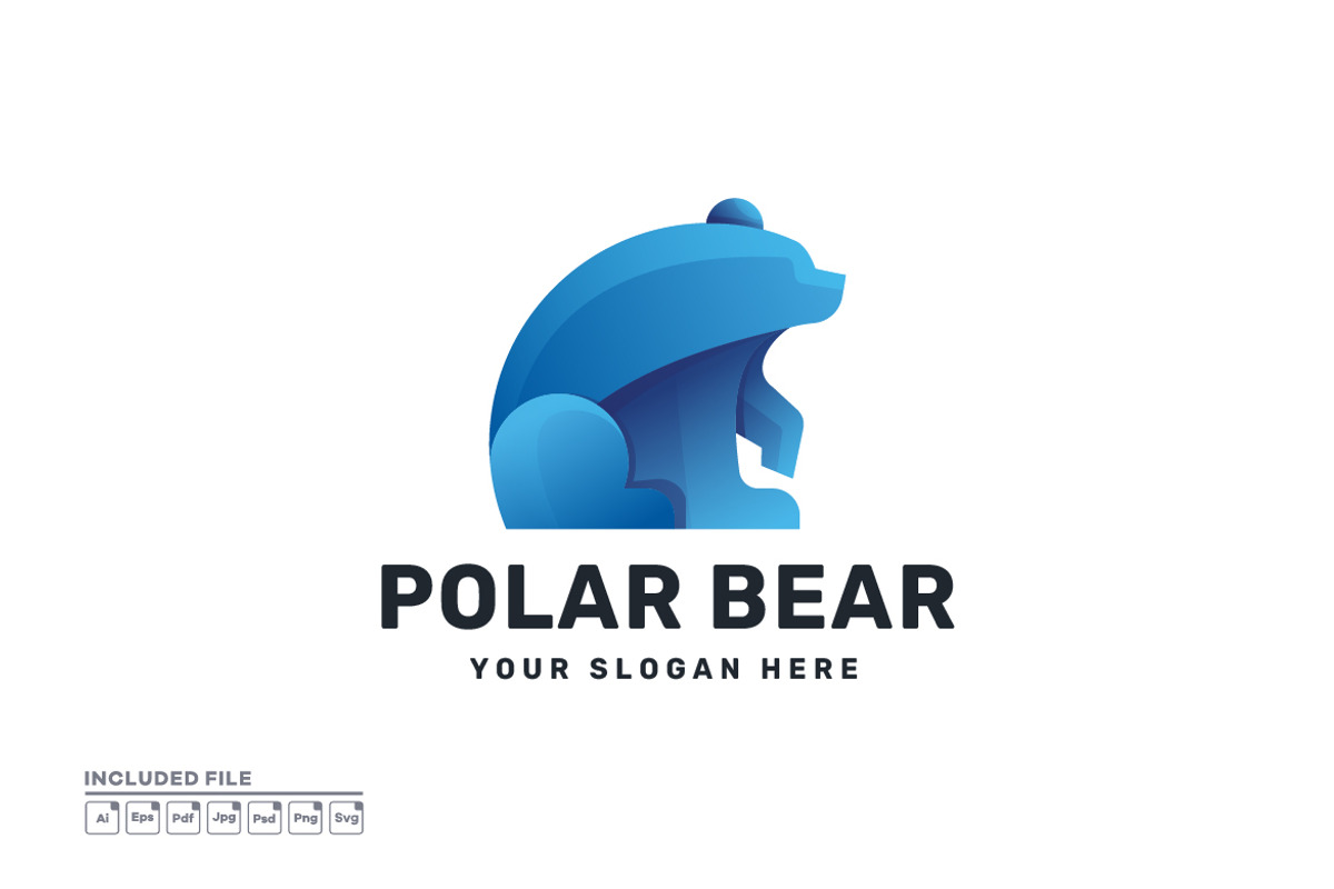 Polar Bear Gradient Vector Logo, a Branding & Logo Template by yuanesei