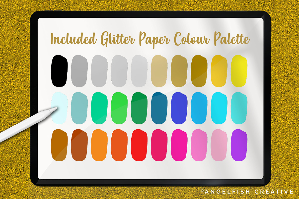 Glitter Paper Procreate Brush Set, a Brush Add-On by AngelfishCreative (Photo 8 of 9)