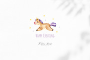 Unicorns.Cute watercolor collection, an Animal Illustration by Kate_Rina (Thumbnail 16 of 16)