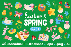 Easter & Spring Pack - Vector, a Seasonal Illustration by Carole Chevalier