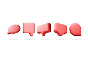 Set of red 3d speech bubbles on, an Object Illustration by Abscent