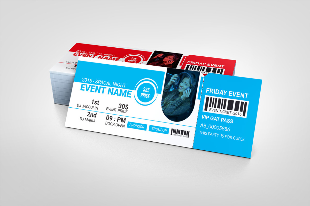 Professional Event Ticket Template, a Card Template by BrandlyTemplate (Photo 2 of 3)