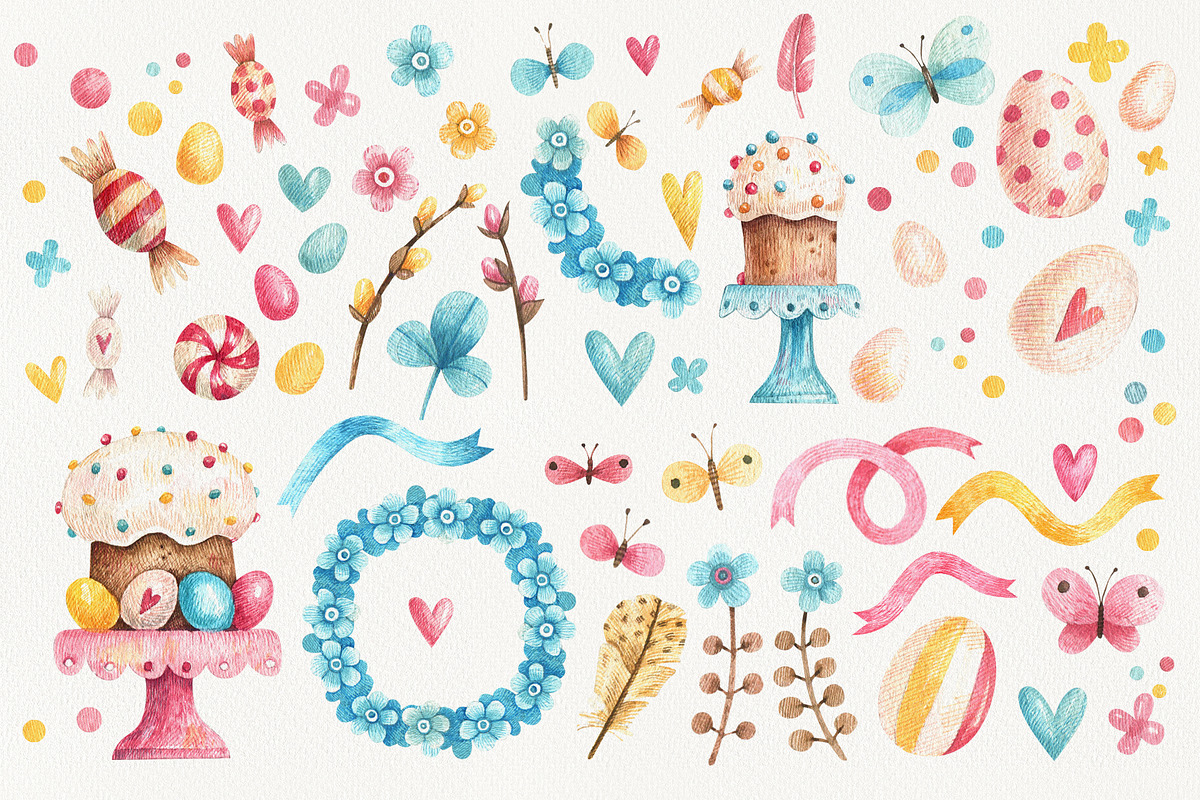 Happy Easter, an Illustration by Watercolor by Tonia Tkach (Photo 3 of 7)