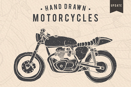 Vintage Hand-drawn Motorcycles