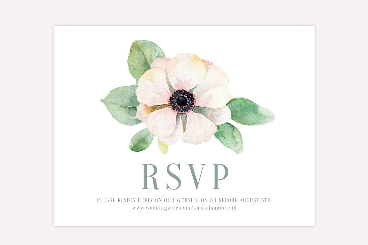 Floral Wreath Wedding Invite Package, an Invitation Template by BF Studios (Photo 4 of 5)