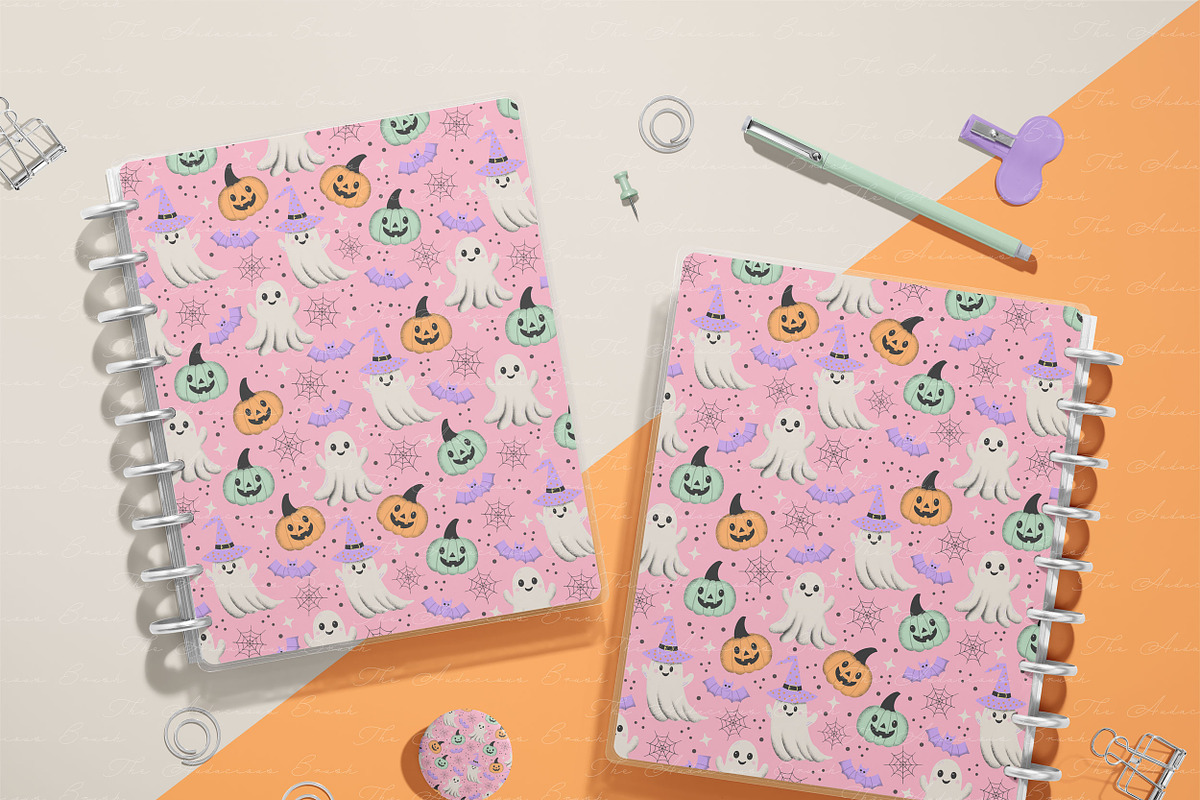 Pastel Halloween Seamless Patterns, a Pattern Graphic by The Audacious Brush (Photo 6 of 9)