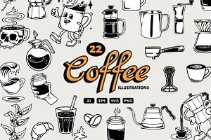 Coffee Illustrations, a Food Illustration by cd-design.co