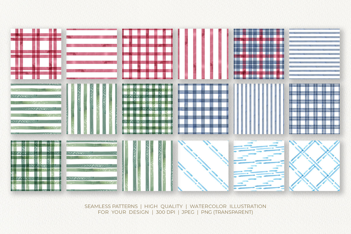 Striped Abstract Patterns Watercolor, a Texture Illustration by YarovaArt (Photo 5 of 15)